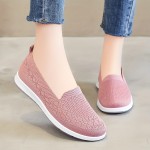 Women's Comfy Solid Flat Shoes, Breathable Non Slip Soft Sole Slip On Shoes, Casual Walking Loafers