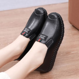 Women's Soft-sole Loafers, Lightweight Waterproof Slip On Shoes, Casual Round Toe Flats