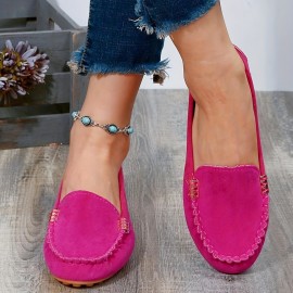 Women's Comfy Flat Shoes, Fashion Slip On Soft Sole Non Slip Shoes, Casual Walking & Driving Loafers