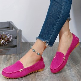 Women's Comfy Flat Shoes, Fashion Slip On Soft Sole Non Slip Shoes, Casual Walking & Driving Loafers