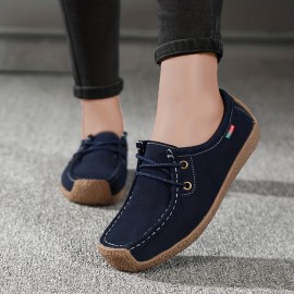 Women's Casual Flat Loafers, Comfy Slip On Low Top Micro Suede Shoes, Casual Non Slip Flats