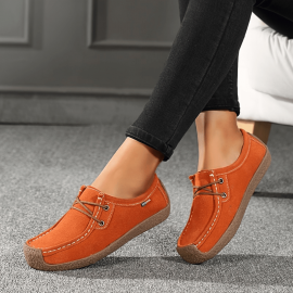 Women's Lace Up Loafers, Comfort & Lightweight Slip On Shoes, Casual Low Top Flat Shoes