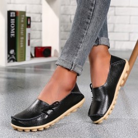 Women's Solid Color Bowknot Flats Shoes, Comfy Soft Sole Slip On Wear-resistant Shoes, Casual Walking Shoes