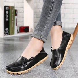 Women's Solid Color Bowknot Flats Shoes, Comfy Soft Sole Slip On Wear-resistant Shoes, Casual Walking Shoes