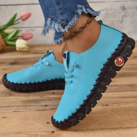 Women's Anti-skid Sneakers, Fashionable Lace Up Outdoor Shoes, Women's Comfy Walking Shoes