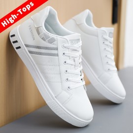 Men's Easily Wiped Clean Skate Shoes With Good Grip, Breathable Lace-up Sneakers, Men's Footwear