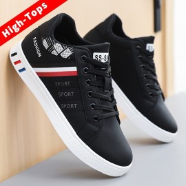 Men's Easily Wiped Clean Skate Shoes With Good Grip, Breathable Lace-up Sneakers, Men's Footwear