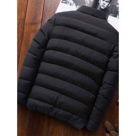 Winter Men's Casual Slim Fit Stand Collar Zipper-Up Padded Jacket