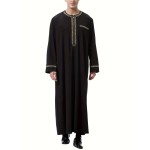 Men's Saudi Arabic Thobe Jubba Dishdasha Long Sleeve Robe, Islamic Dress, Ramadan Muslim Dress Middle East Islamic Clothing