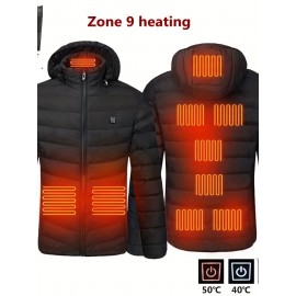 Lightweight Warm Heating Cotton Padded Coat, Casual Zip Up Lightweight Jacket Coat For Fall Winter Without Battery And Power Bank