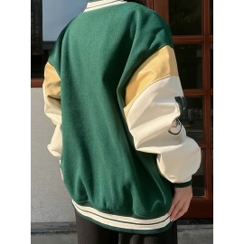 Loose Oversize  Vintage Baseball Jacket With Embroidered Letters Print For Men Loose Oversize Jacket Gifts Best Sellers