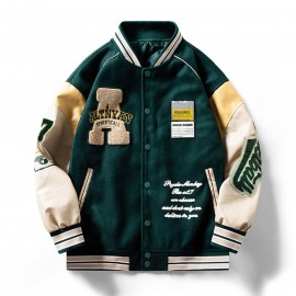 Loose Oversize  Vintage Baseball Jacket With Embroidered Letters Print For Men Loose Oversize Jacket Gifts Best Sellers