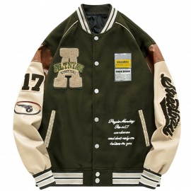 Loose Oversize  Vintage Baseball Jacket With Embroidered Letters Print For Men Loose Oversize Jacket Gifts Best Sellers