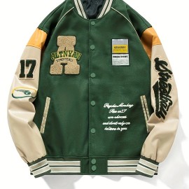 Loose Oversize  Vintage Baseball Jacket With Embroidered Letters Print For Men Loose Oversize Jacket Gifts Best Sellers