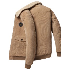 Warm Fleece Jackets By Activity, Men's Casual Corduroy Flap Pocket Jacket Coat For Fall Winter