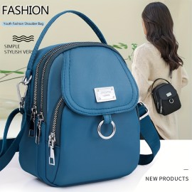 Mini Fashion Crossbody Bag, Solid Color Nylon Shoulder Bag, Women's Casual Handbag & Phone Purse