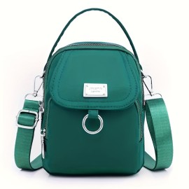 Mini Fashion Crossbody Bag, Solid Color Nylon Shoulder Bag, Women's Casual Handbag & Phone Purse