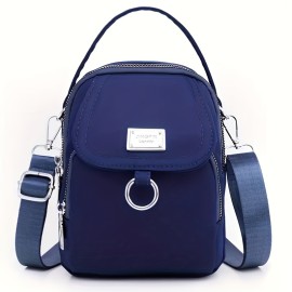 Mini Fashion Crossbody Bag, Solid Color Nylon Shoulder Bag, Women's Casual Handbag & Phone Purse