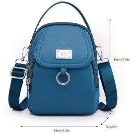 Mini Fashion Crossbody Bag, Solid Color Nylon Shoulder Bag, Women's Casual Handbag & Phone Purse