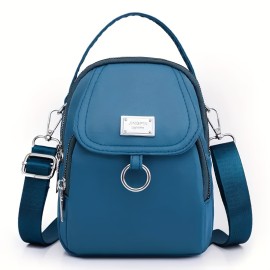 Mini Fashion Crossbody Bag, Solid Color Nylon Shoulder Bag, Women's Casual Handbag & Phone Purse