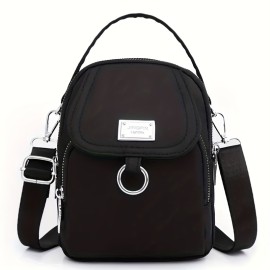 Mini Fashion Crossbody Bag, Solid Color Nylon Shoulder Bag, Women's Casual Handbag & Phone Purse