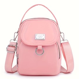 Mini Fashion Crossbody Bag, Solid Color Nylon Shoulder Bag, Women's Casual Handbag & Phone Purse