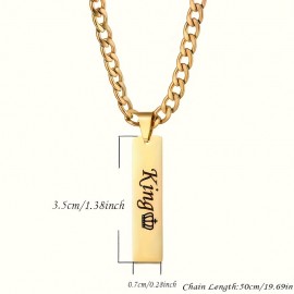 1/2pcs Customized Carved Name Date Pendant Classic Personalized Stainless Steel Letter Necklace Bracelet Set, Fashion Nameplate Jewelry For Men's Jewelry As A Holiday Gift For Boyfriend And Father Family Gift