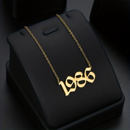 Stainless Steel Special Birth Year Number From 1980 To 2023 Necklace Birthday Gift For Men And Women