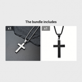 1pc Multi-color Men's Titanium Steel Carved Cross Pendant Necklace, Men's And Women's Stainless Steel Cross Pendant