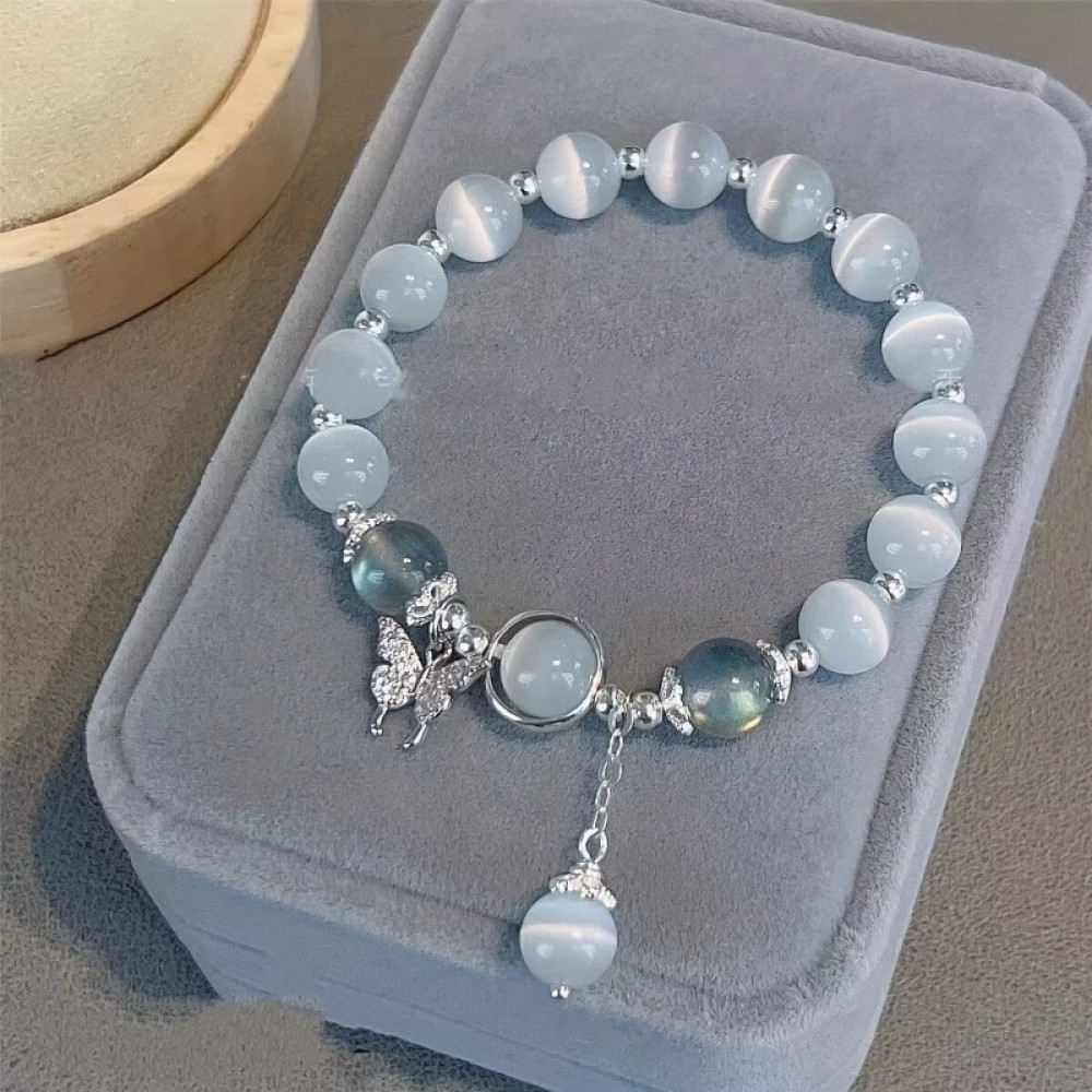 1pc Butterfly Bracelet Grey Moonlight Bracelet, Simple Versatile Gifts For Friend Unisex