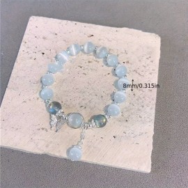 1pc Butterfly Bracelet Grey Moonlight Bracelet, Simple Versatile Gifts For Friend Unisex