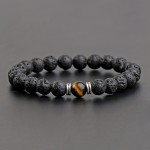 Men's Lava Stone Can Drop Essential Oil Bead Bracelet