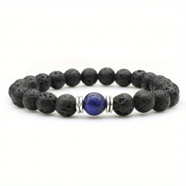 Men's Lava Stone Can Drop Essential Oil Bead Bracelet