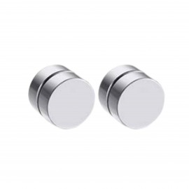 1pair Of Magnetic Stainless Steel Non Pierced Earrings For Men Magnet Clip Earrings