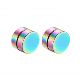 1pair Of Magnetic Stainless Steel Non Pierced Earrings For Men Magnet Clip Earrings