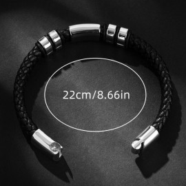 New Fashion Men's Personality Creative Design Leather Glossy Bracelet Hip Hop Trend Jewelry