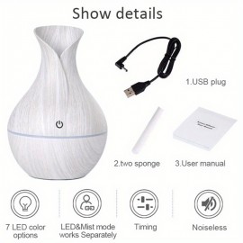 7-Color LED Electric Humidifier for Bedroom, Office, and Desktop - Adjustable Timer and Moisture Control