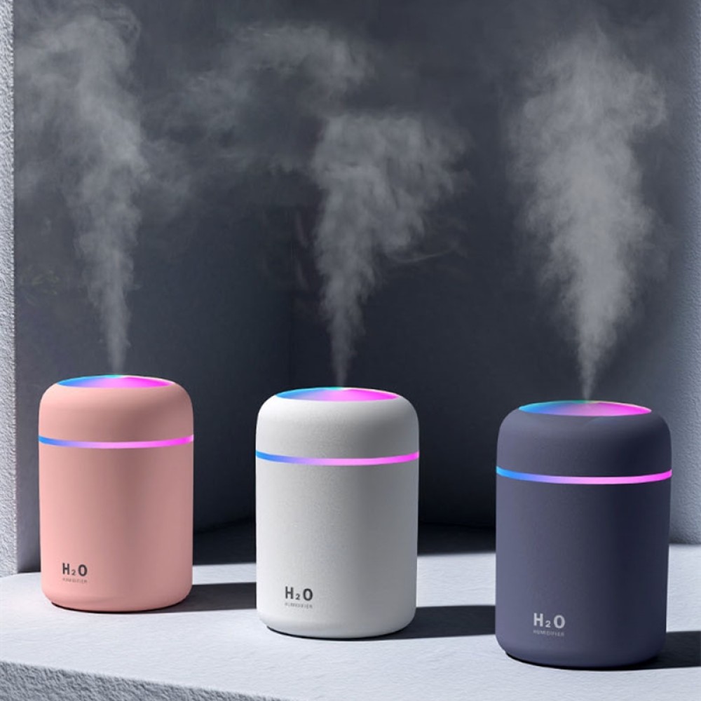 300ml USB Desktop Humidifier with Auto Shut Off & Night Light - Quiet Ultrasonic Aroma Diffuser for Plants, Office, Car, and Baby Room