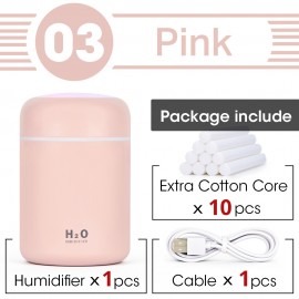 300ml USB Desktop Humidifier with Auto Shut Off & Night Light - Quiet Ultrasonic Aroma Diffuser for Plants, Office, Car, and Baby Room