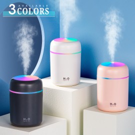 300ml USB Desktop Humidifier with Auto Shut Off & Night Light - Quiet Ultrasonic Aroma Diffuser for Plants, Office, Car, and Baby Room