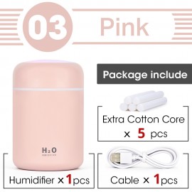 300ml USB Desktop Humidifier with Auto Shut Off & Night Light - Quiet Ultrasonic Aroma Diffuser for Plants, Office, Car, and Baby Room