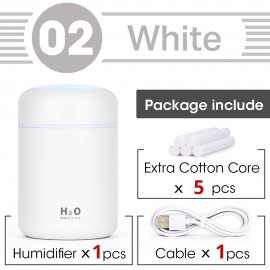 300ml USB Desktop Humidifier with Auto Shut Off & Night Light - Quiet Ultrasonic Aroma Diffuser for Plants, Office, Car, and Baby Room