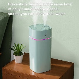 Portable Mist Humidifier, 600ml Small Desk Cool Mini Humidifier With Colorful Night Light, USB Personal Desktop Humidifiers For Office Bedroom, Travel, Plants, Auto Shut-Off, Dual Humidification Mode, Super Quiet