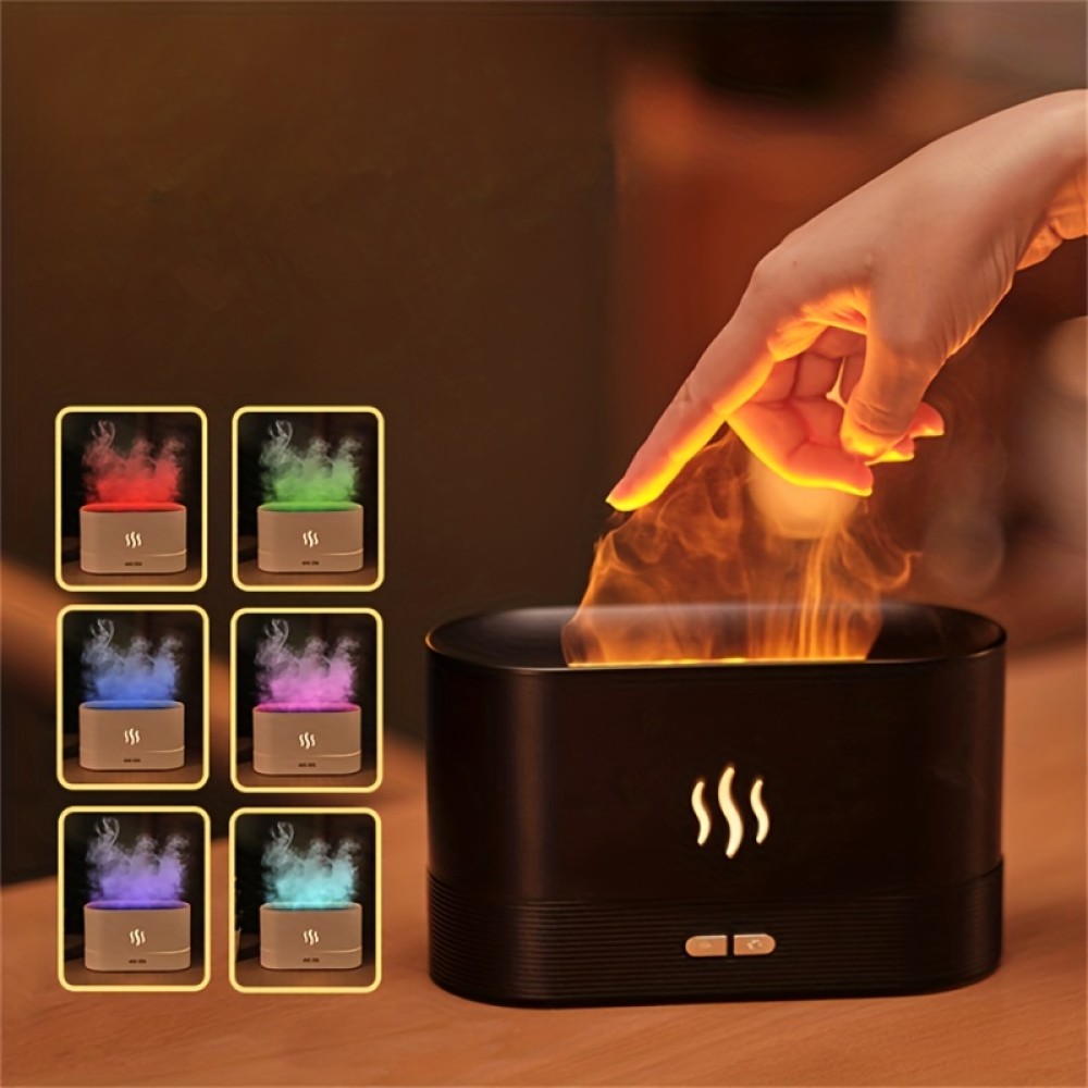 USB Flame Aromatherapy Humidifier - Perfect for Home and Office, Creates Soothing Atmosphere and Simulates Real Flame