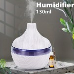 USB Touch-Activated White Wood Grain Humidifier - Add Comfort & Style to Your Home!