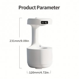 Multi-functional Anti-Gravity Humidifier with Clock, Night Light, and Ornament - Enhance Your Home's Atmosphere and Health