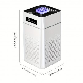 1pc True HEPA Air Purifier, Deodorizer Indoor Deodorizing Air Pur, For Home Office Living Room Up To 350~500ftÂ², Digital Display Air Cleaner With Air Monitor & HEPA Filter Remove Smokes/Dust