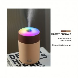 10.14oz Portable Air Humidifier USB Colorful Atmosphere Light Mini Desktop Sprayer For Car Bedroom Office