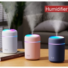 10.14oz Portable Air Humidifier USB Colorful Atmosphere Light Mini Desktop Sprayer For Car Bedroom Office