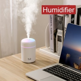 10.14oz Portable Air Humidifier USB Colorful Atmosphere Light Mini Desktop Sprayer For Car Bedroom Office